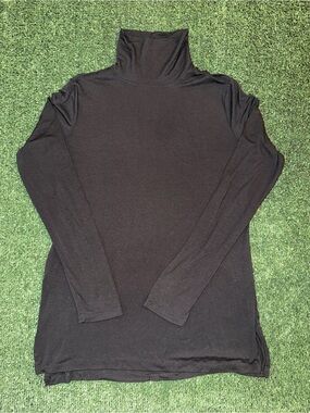 VINA Black Modal Blend Mock Neck Top Women’s Medium Soft Stretch Long Sleeve